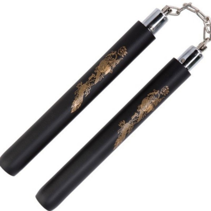 Double Stick Kayu Naga / nunchaku/ ruyung model kayu naga Nunchaku kayu naga coklat