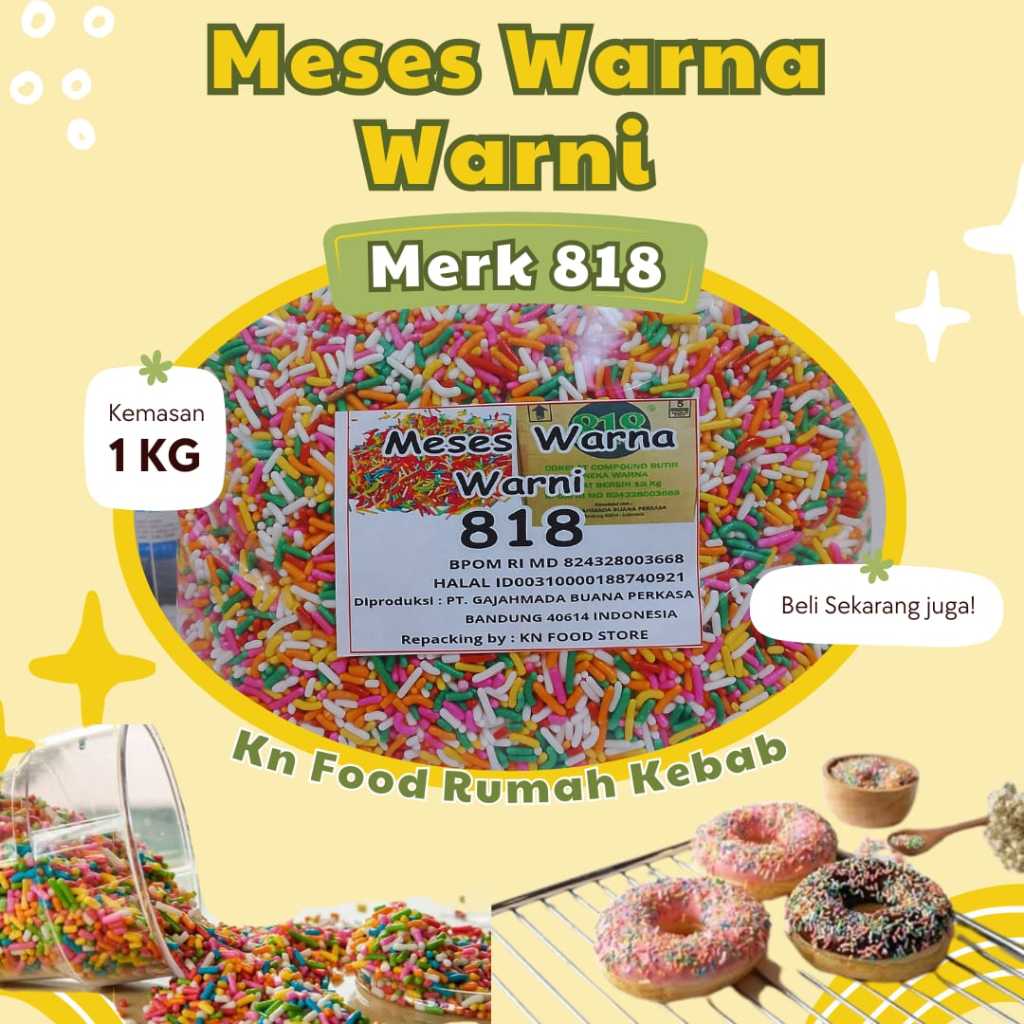 

Meises rainbow 1kg || repack meses 1kg warna warni