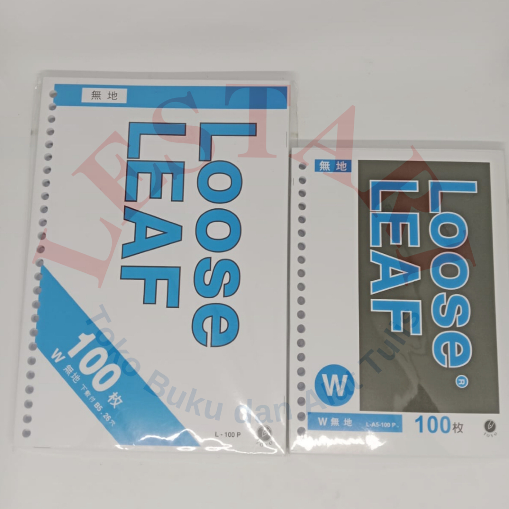 

Loose Leaf A5 dan B5 Polos 100 lembar Toyo