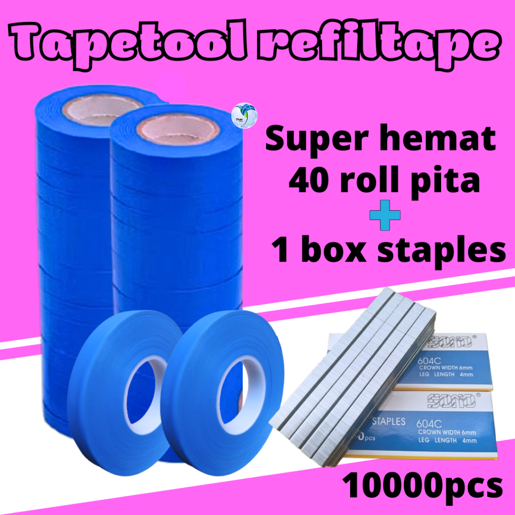 

Paket Hemat 2 Slop Pita Tapetool Isi 40Rol + 1 Box Staples Tapetool Isi 10000