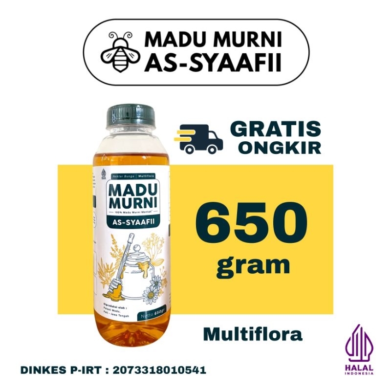 

Madu Murni Premium Multiflora As-Syaafii Netto 650 gr - 100% Pure Raw Honey