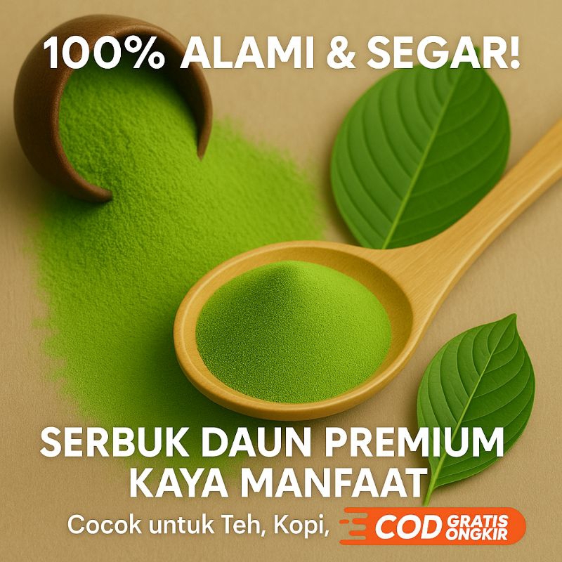

Serbuk Daun Herbal Alami – Premium Grade, Hijau Segar