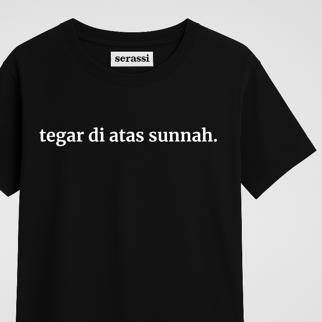 Kaos Kata Tegar di Atas Sunnah | Kaos Islami, Dakwah, Motivasi, Unisex Cotton Premium, Kaos Distr
