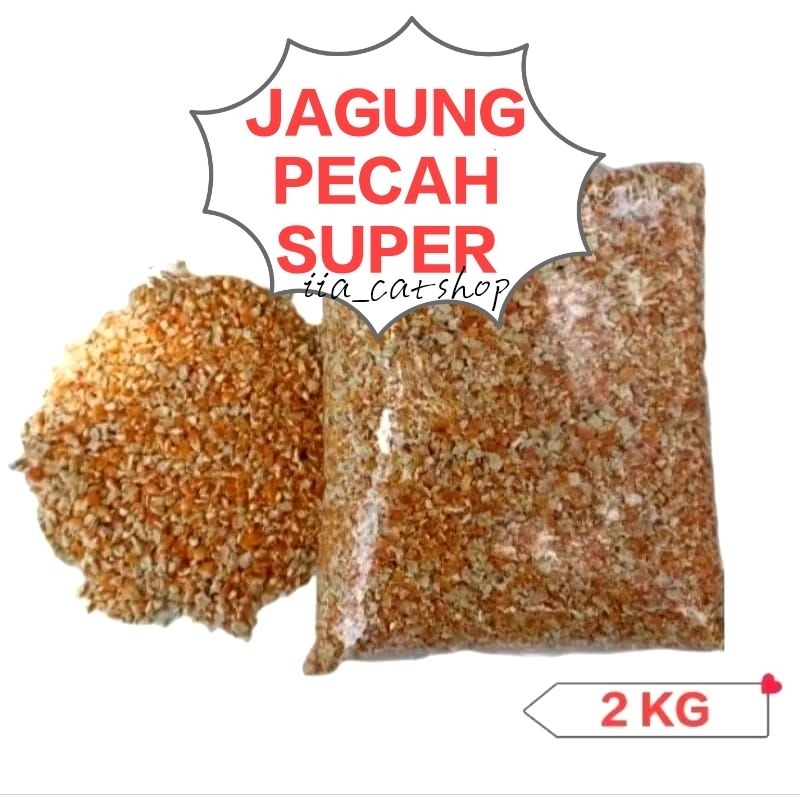 Termurah Jagung Pecah 2 KG Makanan Pakan Ayam Burung Dara Merpati Unggas Tekukur