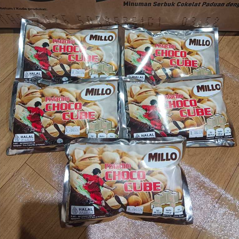 

Millo Cube Lokal Kacang Pistachio/Fustuk 5 Pack (Per Pack Isi 50 Cube)