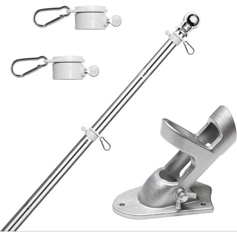 Holder Tiang Bendera Stainless Steel Anti Karat Tiang Bendera Lipat Portable