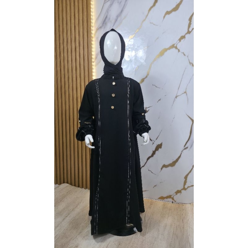 mikayla set hitam gamis anak perempuan gamis hitam