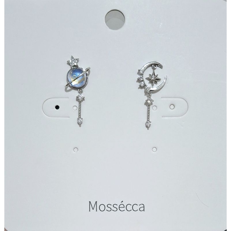 Anting Star and Moon Silver Ear Studs KKV/OHSOME Mossécca