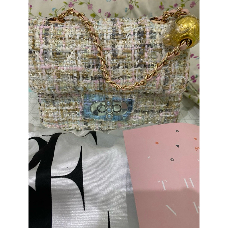 Tweed bag Valencia by Enrica cream