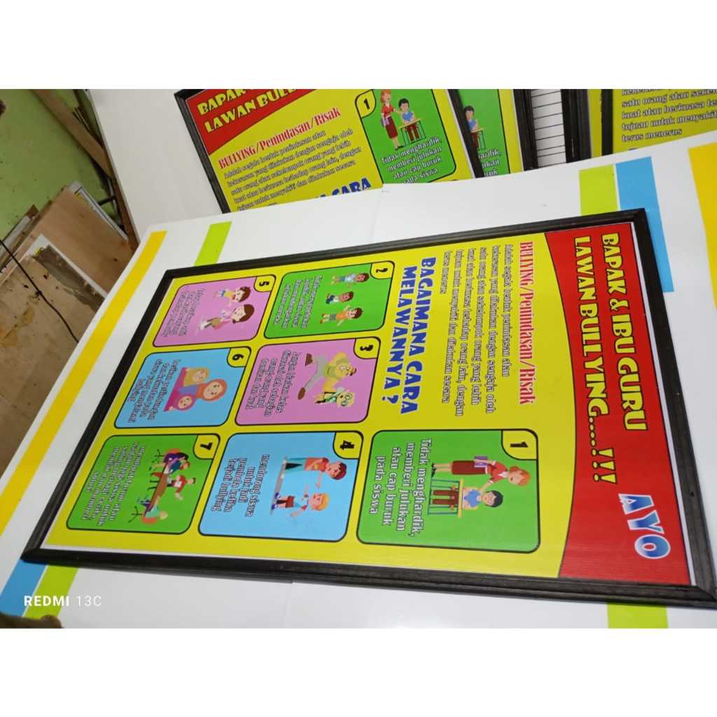 

Papan Banner Lawan Bullying 120x80 cm | Cetak Digital | Bahan Banner | Bingkai Pigura Hitam | Siap Pasang