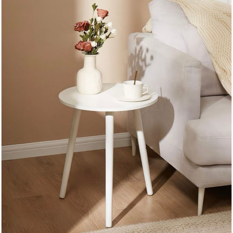 Meja Tamu Bulat Minimalis Kayu Mahoni meja kamar aesthetic meja bulat minimalis meja ruang tamu mini