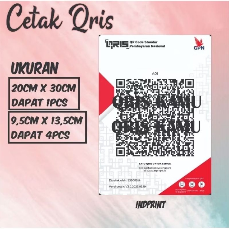 

Cetak Sticker, Stiker Kode Pembayaran Qris, Bahan Berkualitas