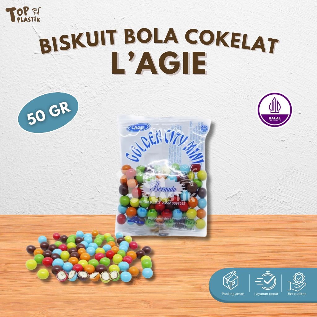 

Lagie Golden City Mini - Coklat Biskuit Aneka Warna - 50gr