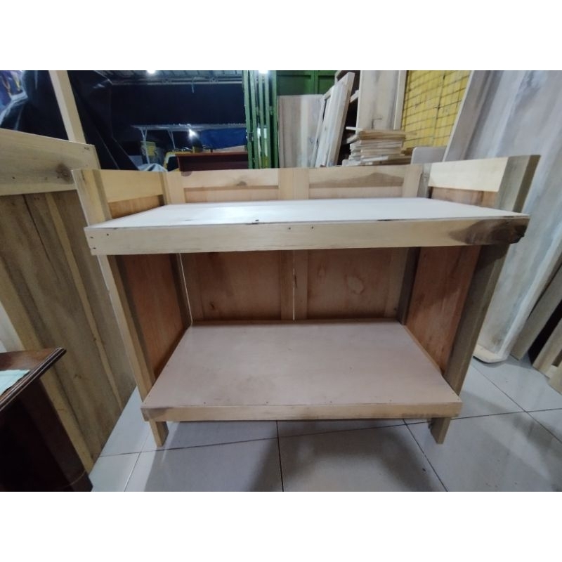 Meja Kompor 2 Tungku Lipat / Meja Jualan Lipat Bahan Kayu & Triplek