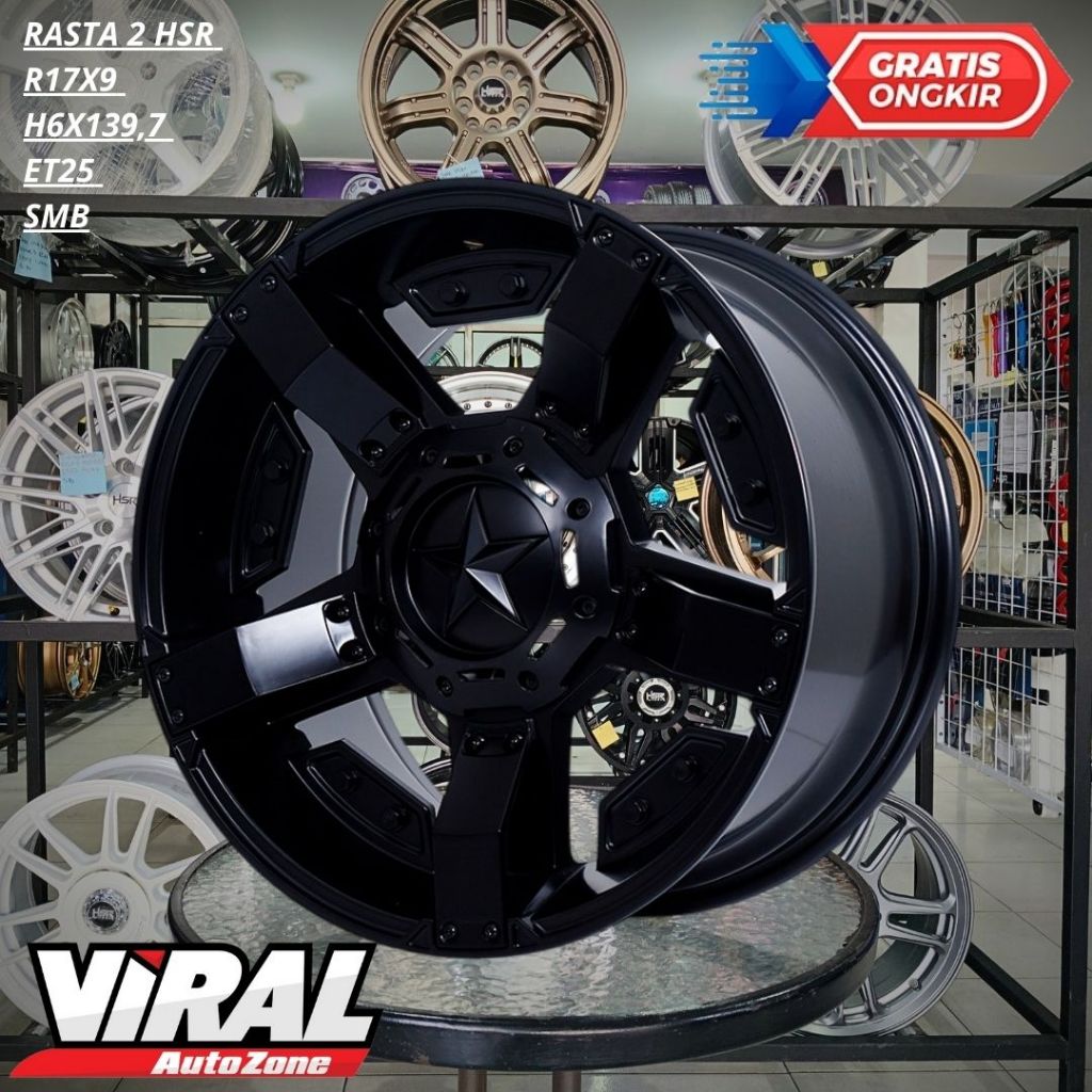 VELG HSR RASTA 2 RING 17 R17 LUBANG BAUT 6 PCD 139,7 COCOK UNTUK PAJERO/FORTUNER
