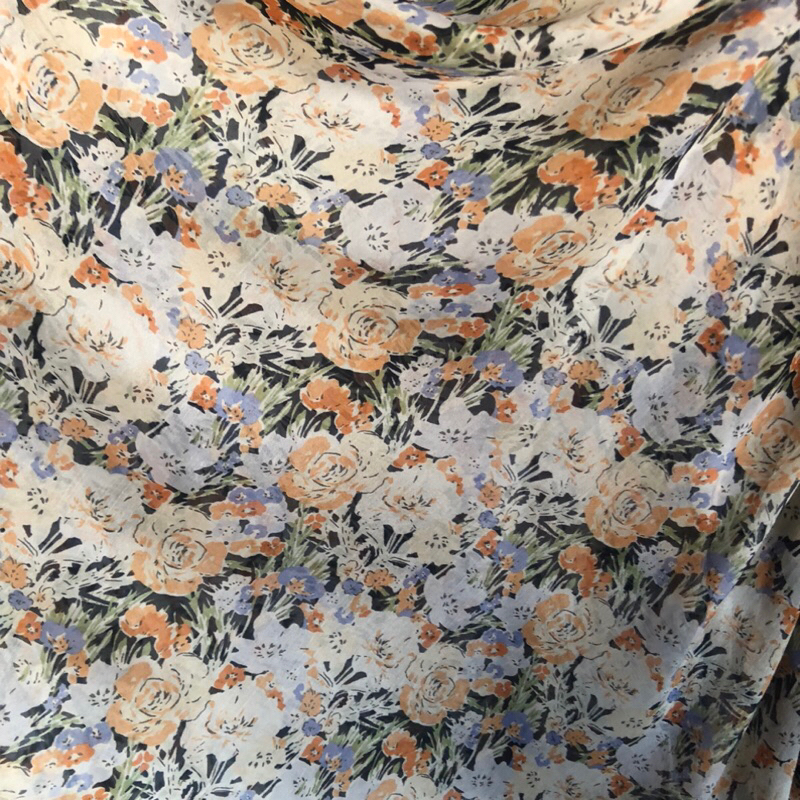 kain sifon sutra motif - kain sifon sutra motif bunga - kain sifon sutra motif premium fd