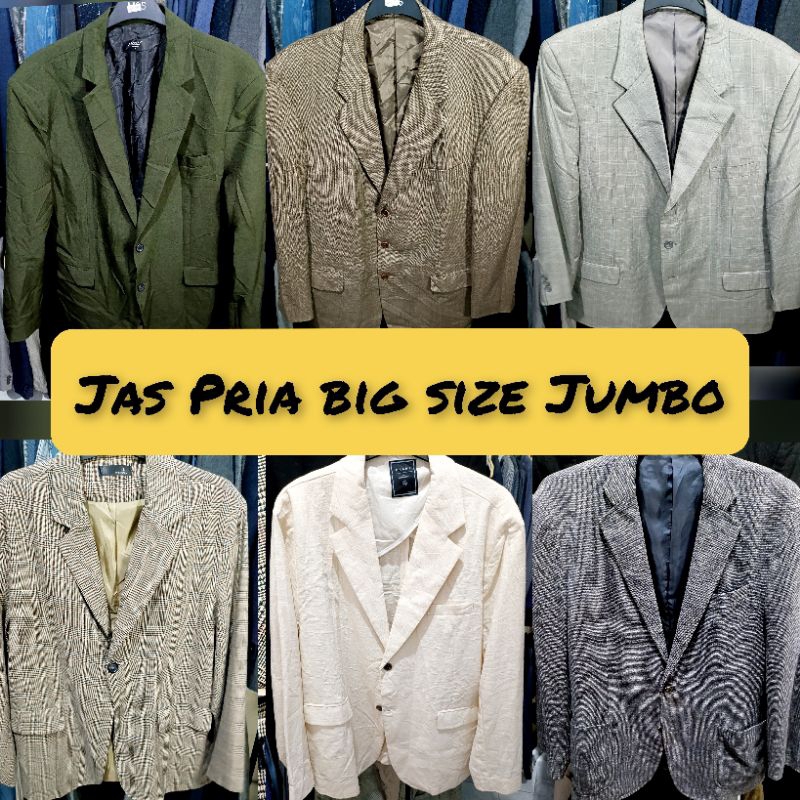 Jas Pria Jumbo Slimfit Formal Blazer keren kekinian | Size Xxl - Xxxl - Jumbo | Ld 118 - 140