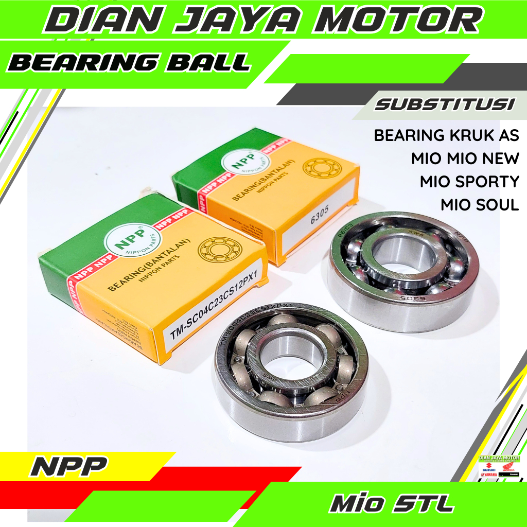 NPP Bearing Laher Set TM-SC04C23CS12PX1 & 6305 Laher Kruk as Mio Mio new Mio Sporty Mio Smile Mio So