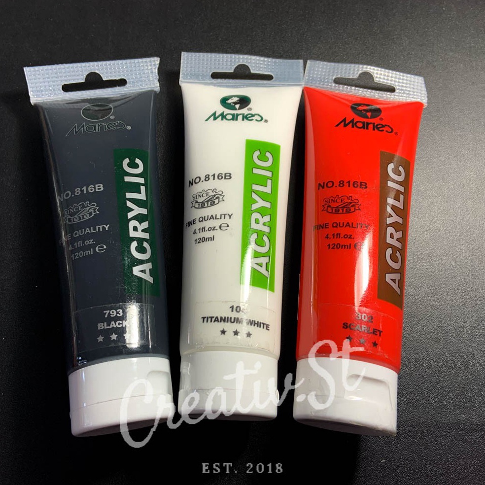 

KODE I62W MARIES Cat Acrylic 12 Ml Paint Acrylic Colour Satuan Cat Lukis Akrilik