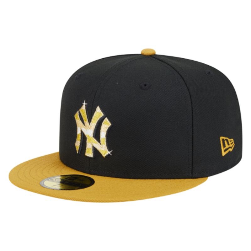 Topi New Era Cap New York Yankees Metallic Gold Logo 59Fifty Day 59Fifty Fitted Hat Original