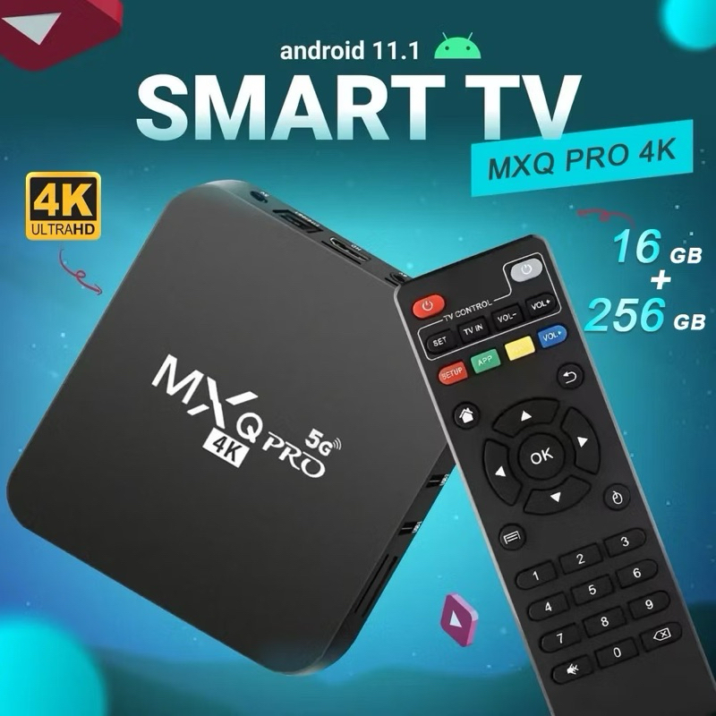 MXQ-Pro Android TV BOX 16GB+256Gb MXQ-Pro 4K 5g Smart TV Box Media Player (second) kondisi normal ja