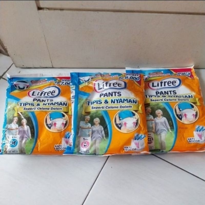 Popok Pampers Celana Dewasa L1 free (sachet) size XXL