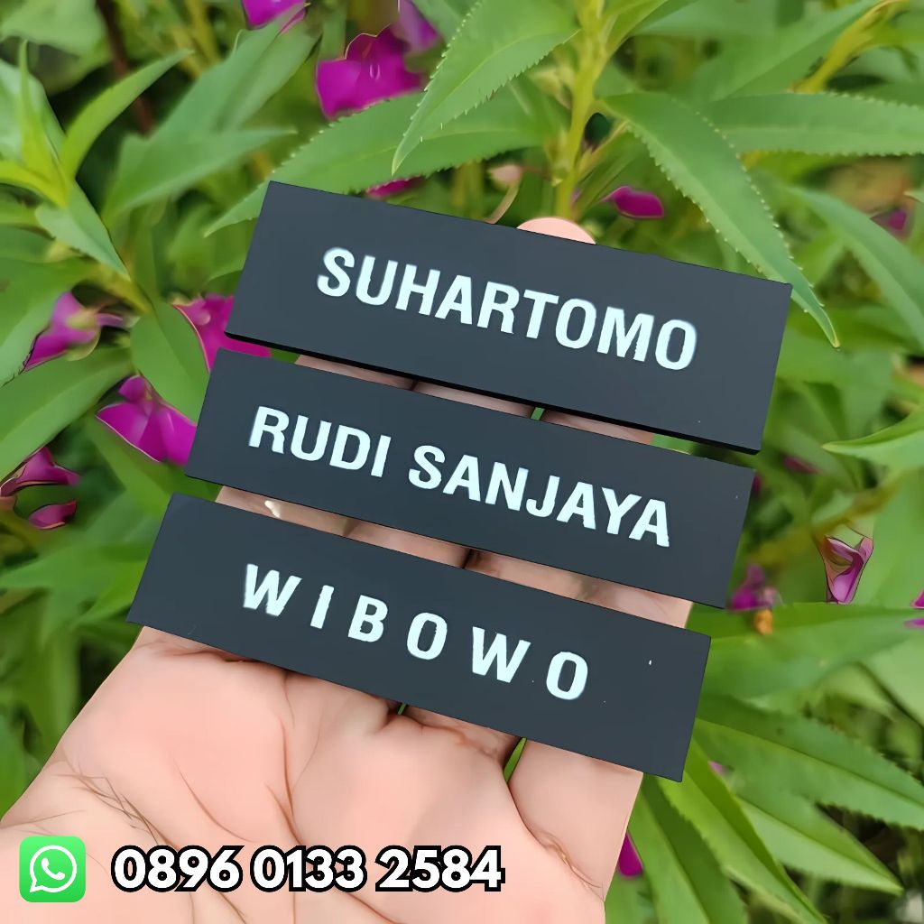 

SEHARI JADI Name Tag Tebal 3 mm Nama Dada Papan Nama Grafir Gravir Gravier DOFF Laser MURAH / Papan Nama
