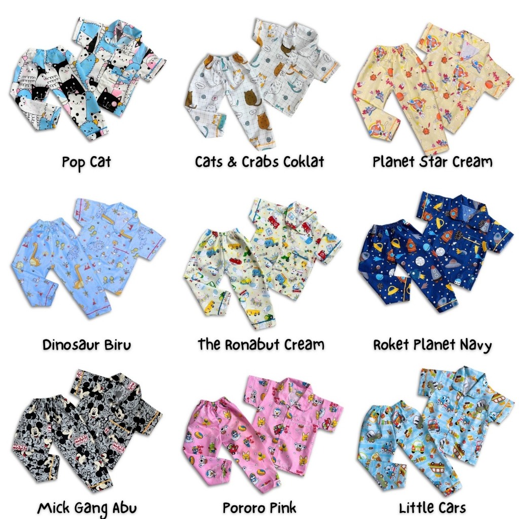 RB (FREE AMPLOP) PIYAMA ANAK 50 RIBU BELI 3 DAPAT 4 USIA BAYI SAMPAI DEWASA AST