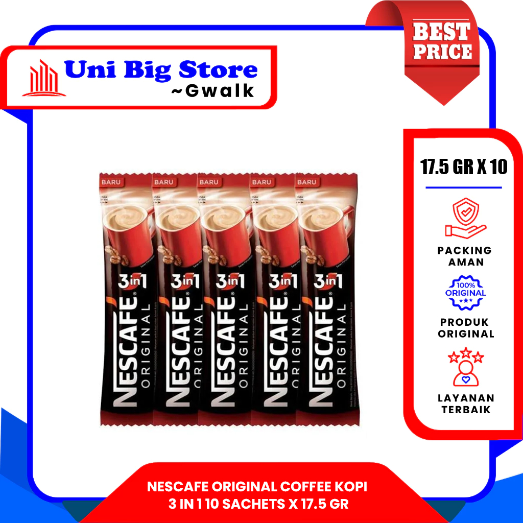 

NESCAFE ORIGINAL COFFEE 3IN1 KOPI RENTENG - (17.5 gr x 10 sachets)