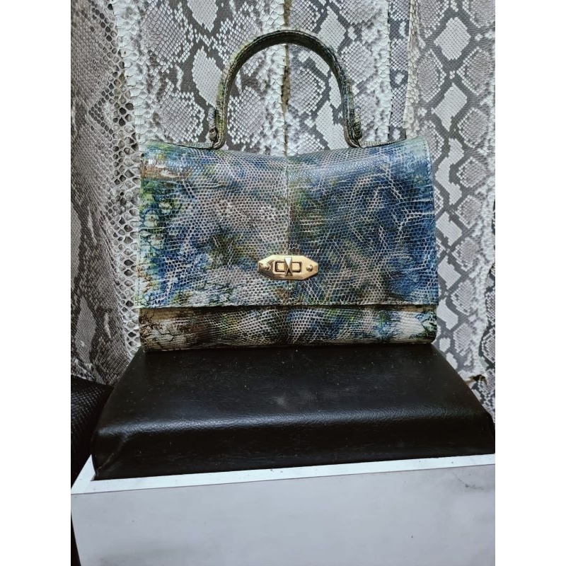 (NEW) CLVTCH HANDBAG LEATHER. Tas Jinjing berbahan asli kulit biawak