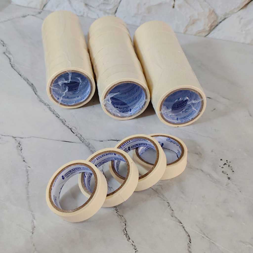 

SATU SLOP 10 PCS Isolasi Kertas Kecil 3/4 Inchi Goldtape Masking Tape Isolasi Kertas