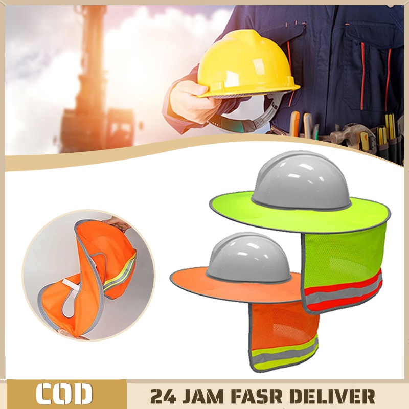 Topi Sunbrim Safety Topi Proyek Anti Panas Topi Petani Anti Panas Pelindung Sinar Matahari Outdoor A