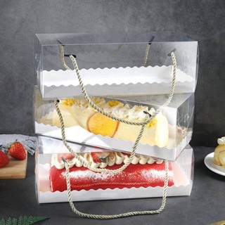 

Box Mika Handle Tali Bolu Gulung / Kotak Rollcake / Box Mika Transparan / Cake Box Tali