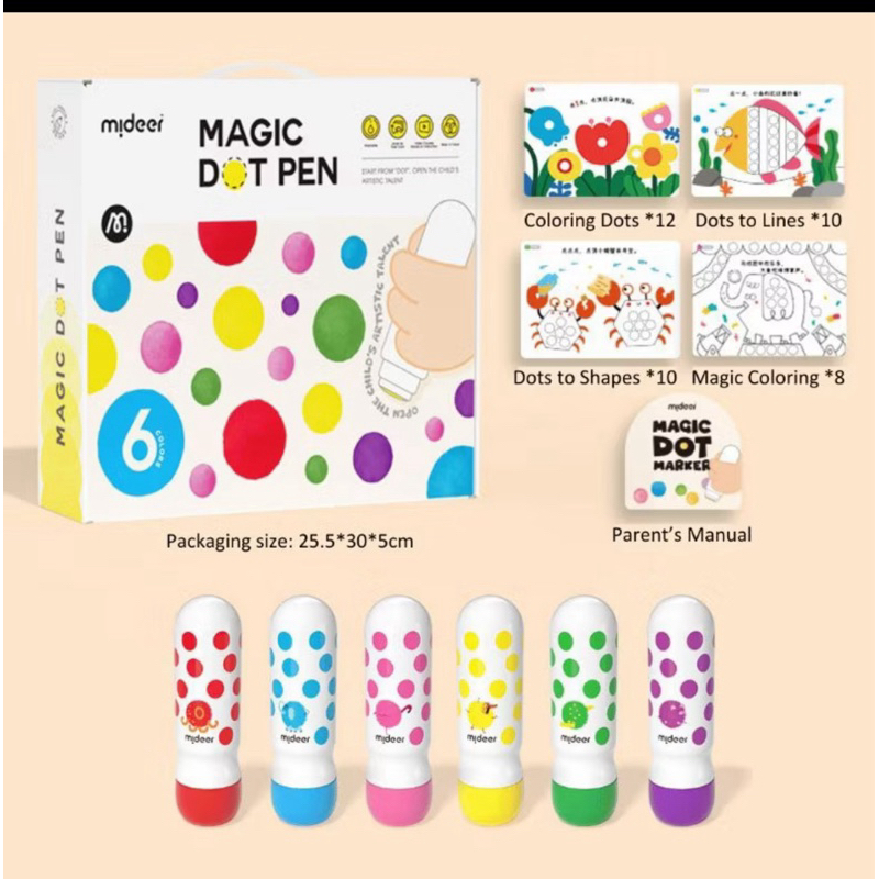 

Mideer dot marker magic dot pen colouring drawing mewarna anak anak Balita alat gambar