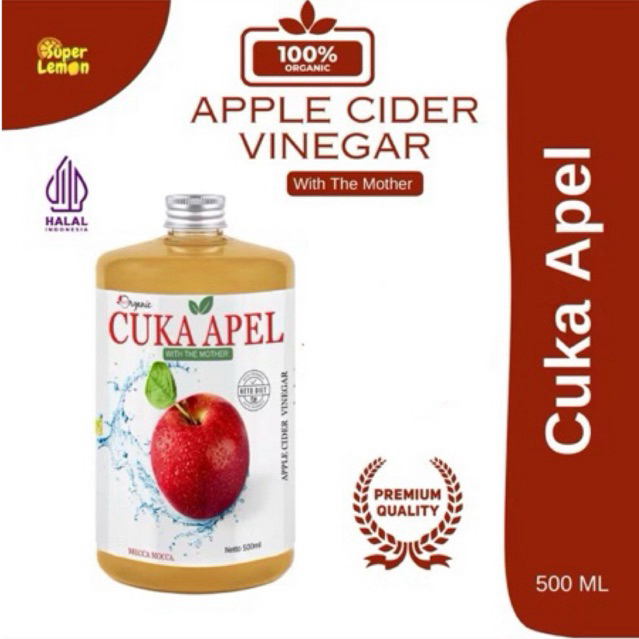 

500ml Cuka Apel With The Mother Pure Apple Cider Vinegar Untuk Diet 100% organic by Super Lemon
