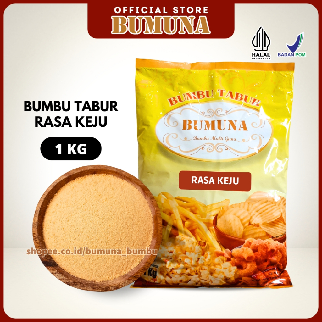 

Bumbu Tabur Rasa Keju 1 kg BUMUNA - Bumbu Cemilan Snack Kripik