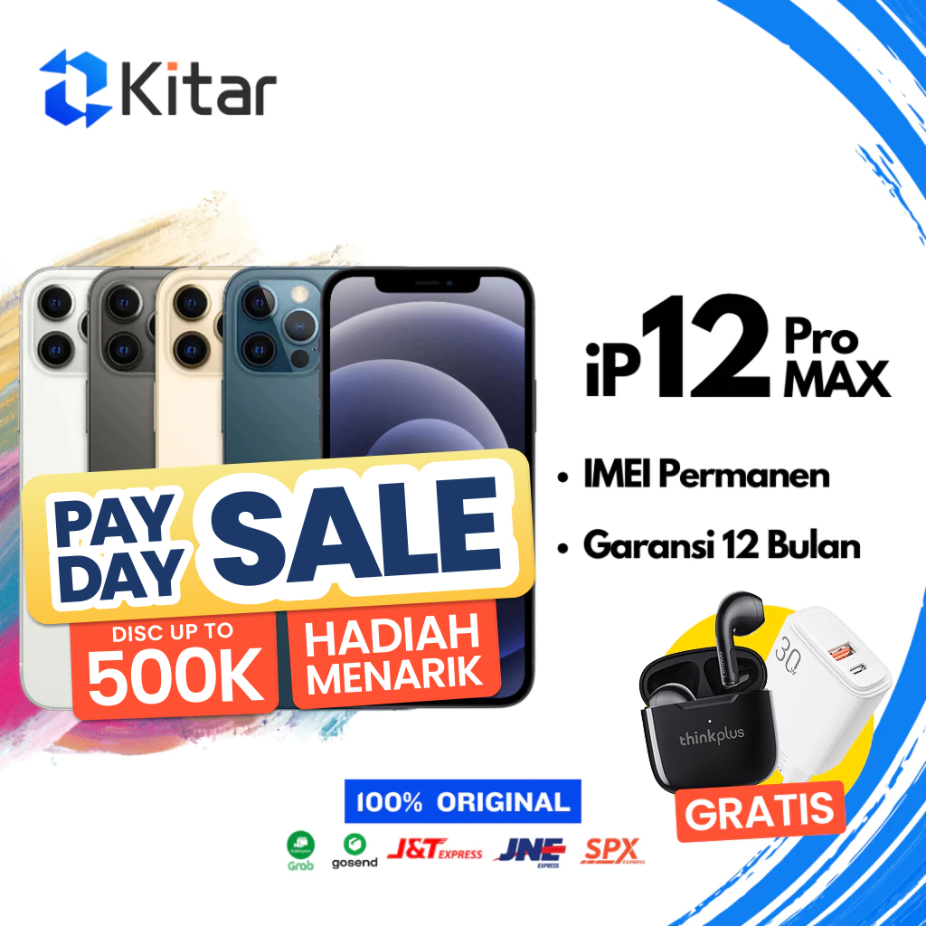 iPhone 12 Pro Max ex iBox Beacukai IMEI Permanen Garansi 12 Bln 100% Original Second iPhone FULLSET 