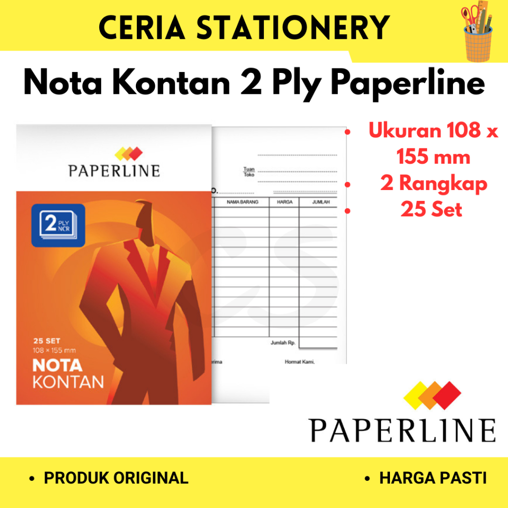 

Buku Nota 2 Ply Paperline ( Satuan ) / Buku Nota Kecil 2 Ply