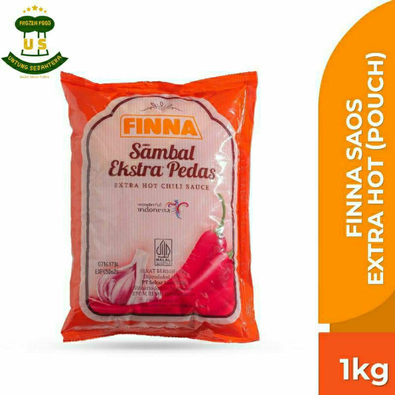 

1Kg Saos Sambal Extra Pedas Kemasan Bantal Saos FINNA Ekstra Pedas