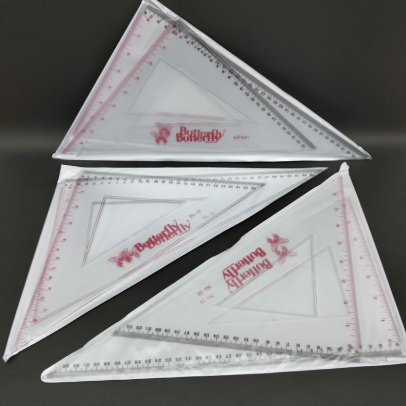 

Penggaris Segitiga Butterfly Set Sepasang No.12 / No.10 / No.8 / No.6