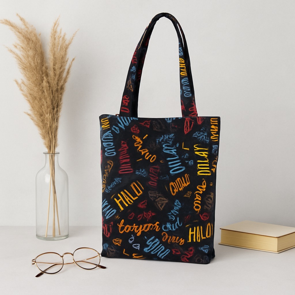 

Tas Goodiebag / Totebag Blacu MOTIF Ukuran 30x40,Tebal