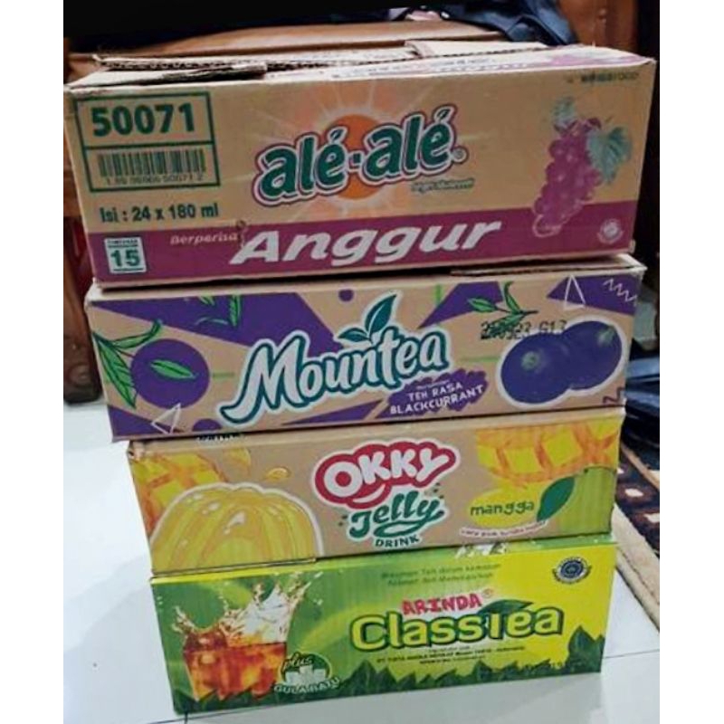 

Kardus/karton bekas minuman ale ale panter teh rio dll
