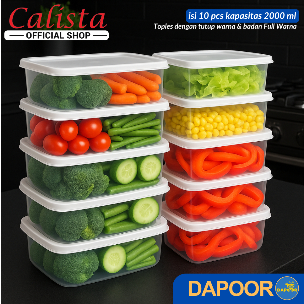 FOOD CONTAINER RUMOI PREMIUM KOTAK PENYIMPANAN BUMBU KULKAS SERBAGUNA SET FOOD CONTAINER/CALISTA FOO
