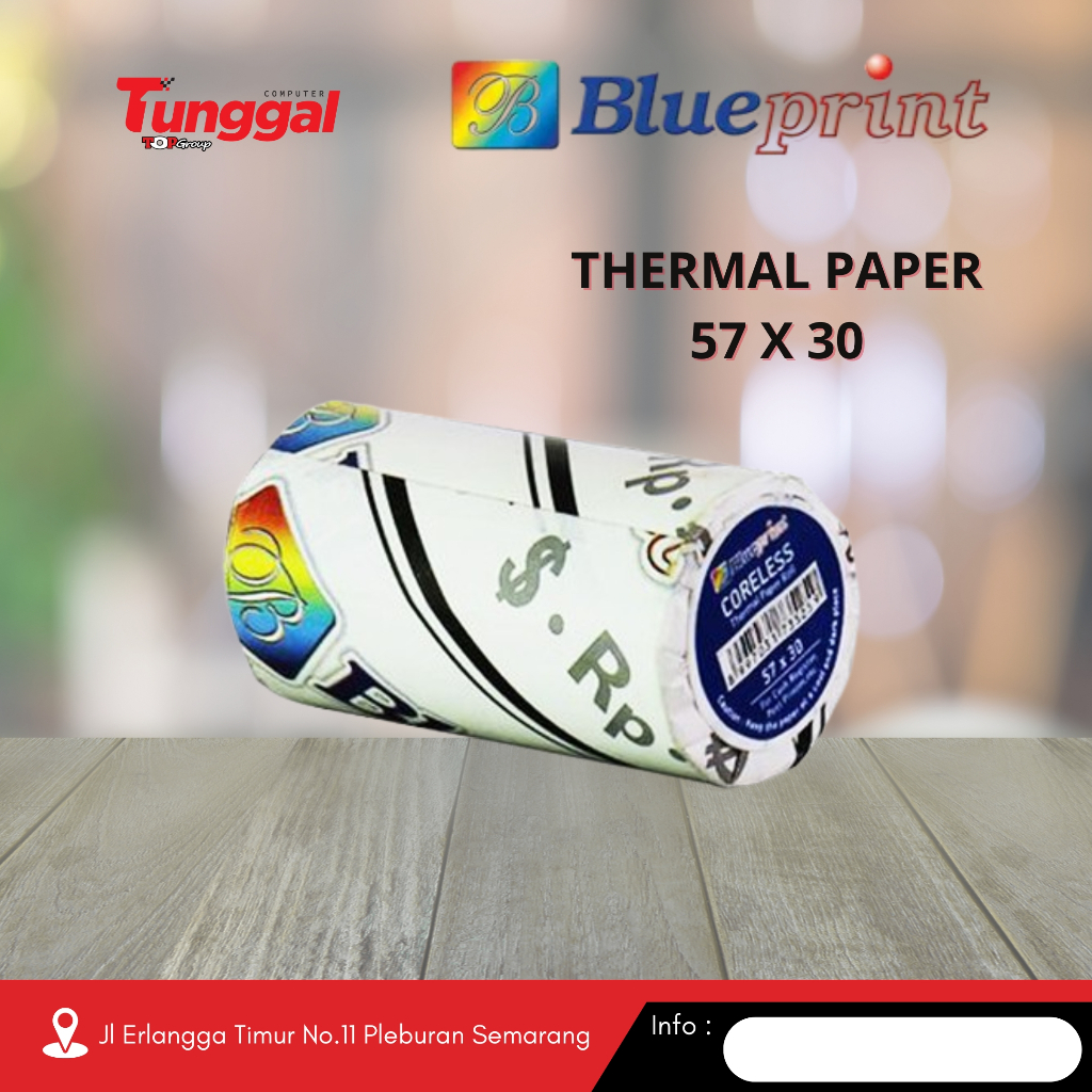 

TOP COMPUTER | Kertas Thermal 57x30 Blueprint Thermal Paper Roll 57x30mm Blueprint