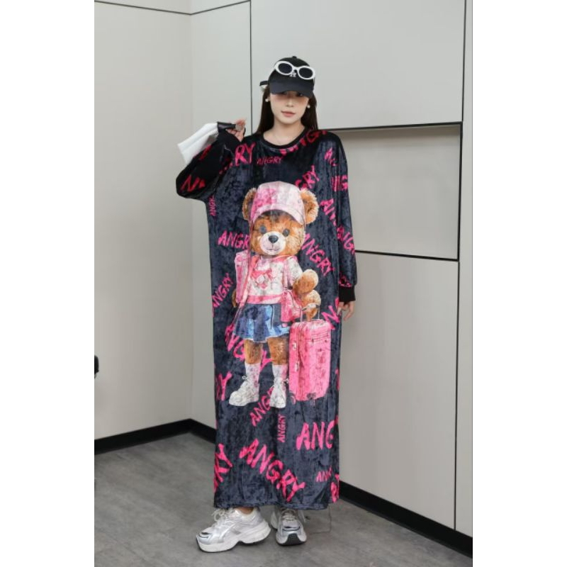 DRESS VELVET BLUDRU PREMIUM|GAMIS DRESS VELVET WANITA