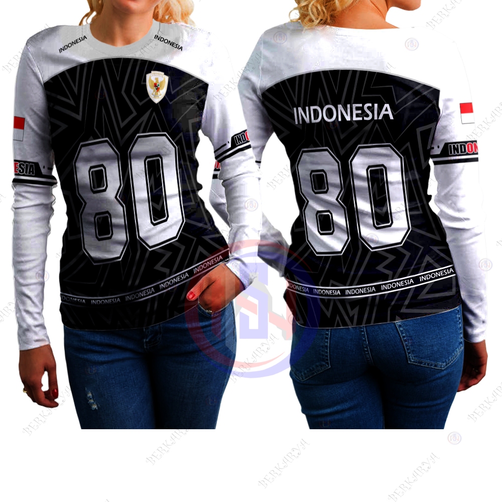 Kaos Wanita Baju Indonesia Jersey 17 Agustus 2025 Baju Kaos Indonesia Merdeka Fullprinting
