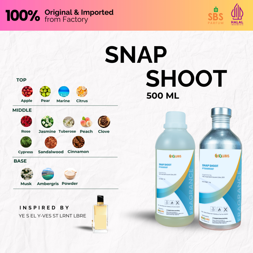 Bibit Parfum Murni Original [Snap Shoot] | 500ml - Inspired by YSL Yves Saint Laurent Libre - Bibit 