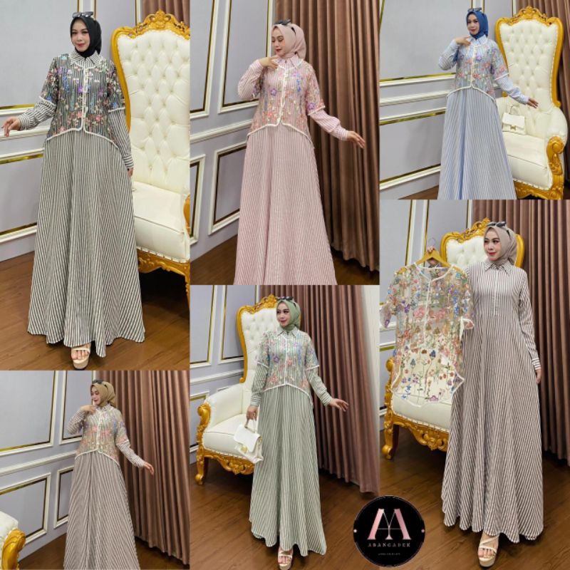 Gamis Katun brukat tile 3D