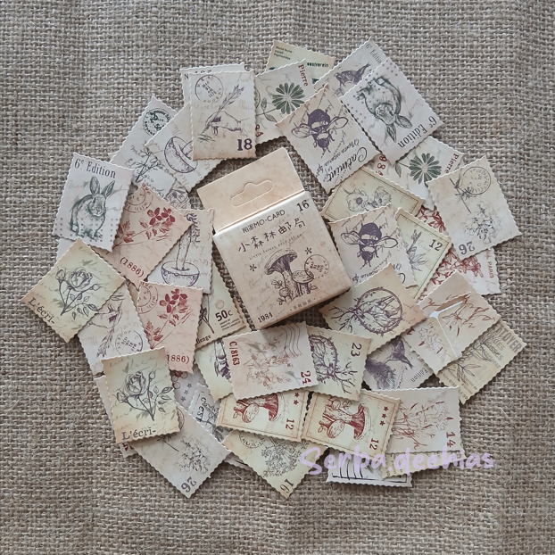 

5 PCS Stiker Stamp Vintage Retro / Vintage Stamp Stickers / Stamp Dekorasi Jurnal / Diary