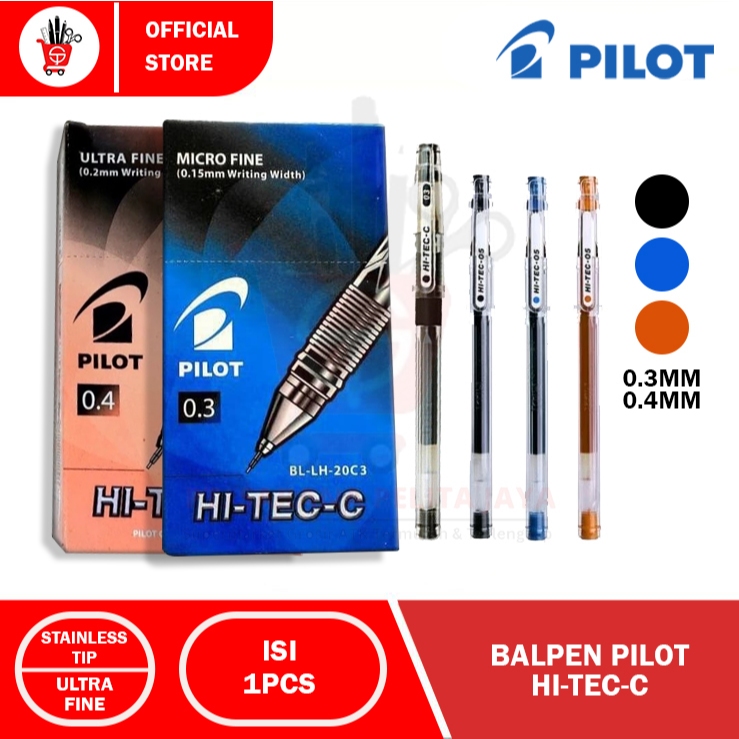 

Pulpen | Ballpoint | Balpen PILOT Hi-Tech Gel 0.3mm 0.4mm ORIGINAL (1PCS)